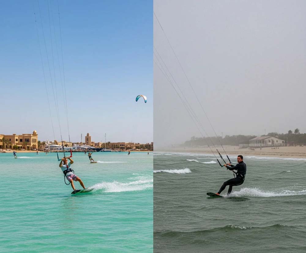 Kontrast pomiędzy Bałtykiem a Laguną Soma Bay